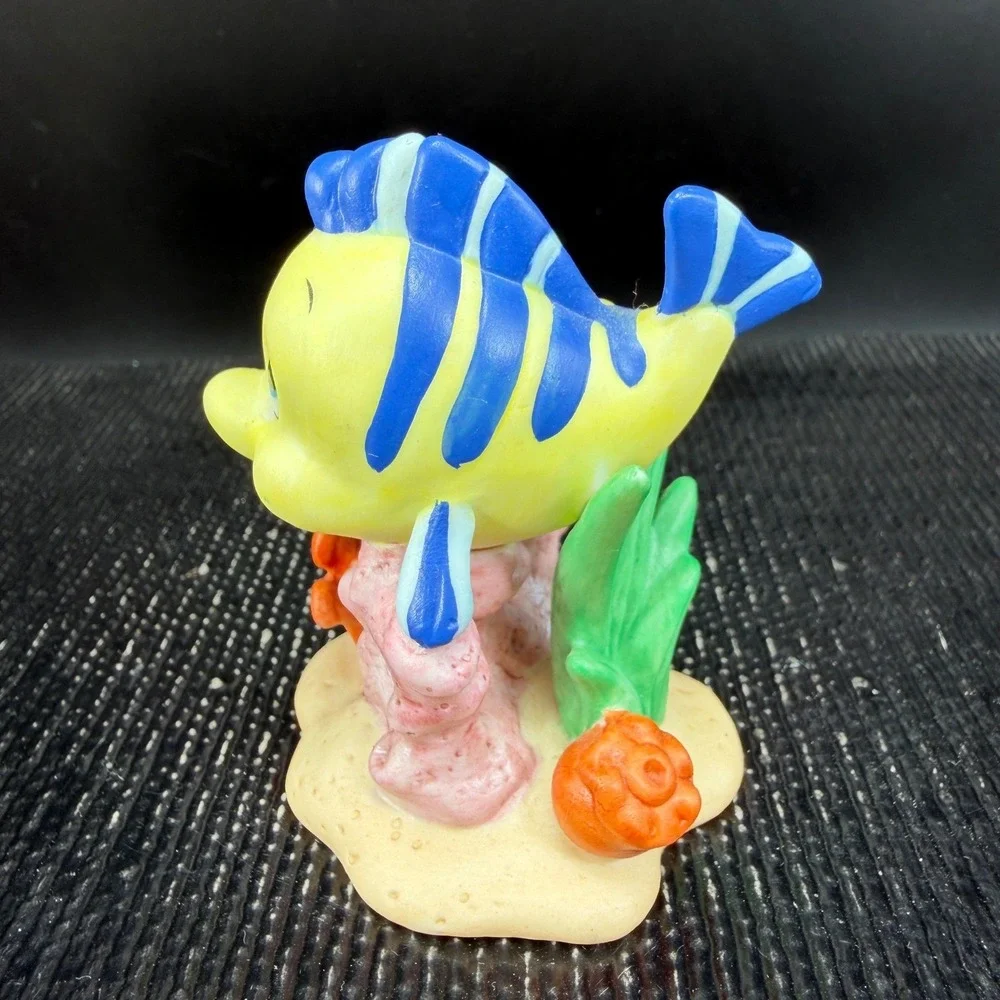 Disney The‎ Little Mermaid Flounder on Coral Reef Ceramic Figurine Sri Lanka VTG